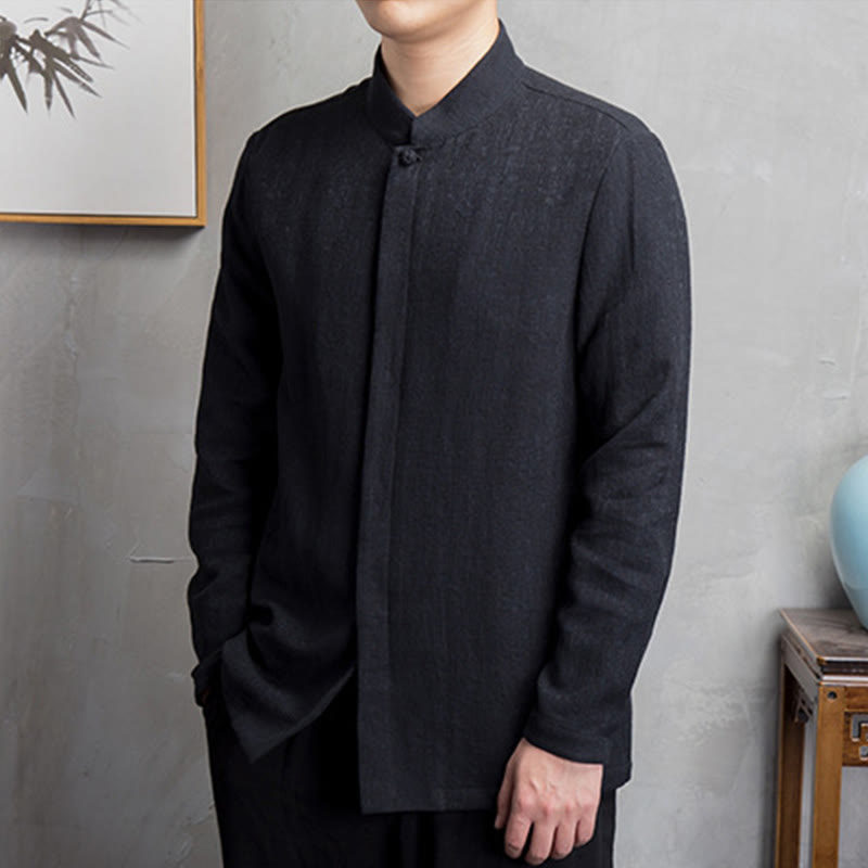 Buddha Stones, einfarbige chinesische Tang-Anzugjacke, Herrenbekleidung - image 9