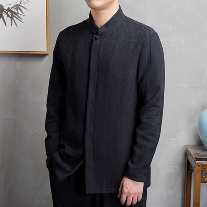 Buddha Stones, einfarbige chinesische Tang-Anzugjacke, Herrenbekleidung - image 9