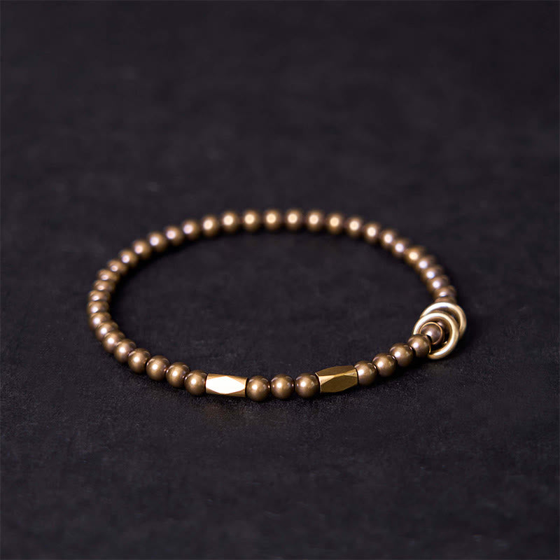 Buddha Stones ​​Reichtum Selbstpflege Kupfer Messing Perlen Design Paar Armband - image 1