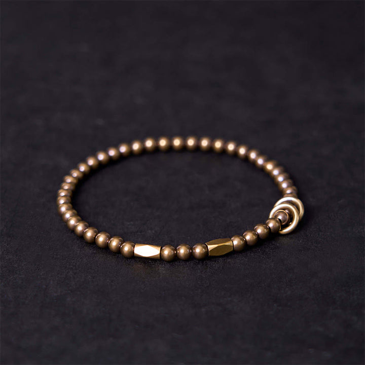 Buddha Stones ​​Reichtum Selbstpflege Kupfer Messing Perlen Design Paar Armband - image 1