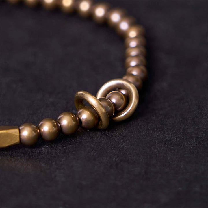 Buddha Stones ​​Reichtum Selbstpflege Kupfer Messing Perlen Design Paar Armband - image 2