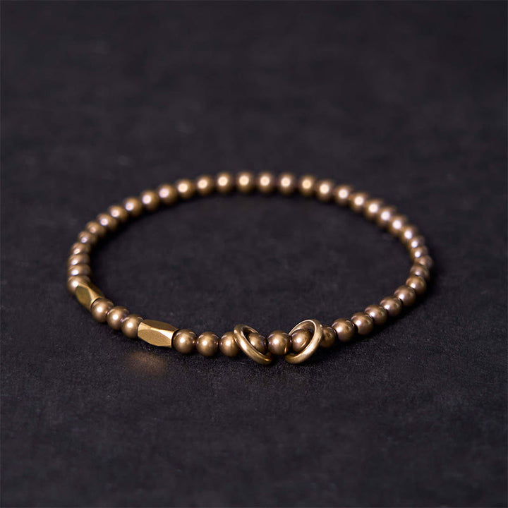 Buddha Stones ​​Reichtum Selbstpflege Kupfer Messing Perlen Design Paar Armband - Messing - 20-21 cm - image 0
