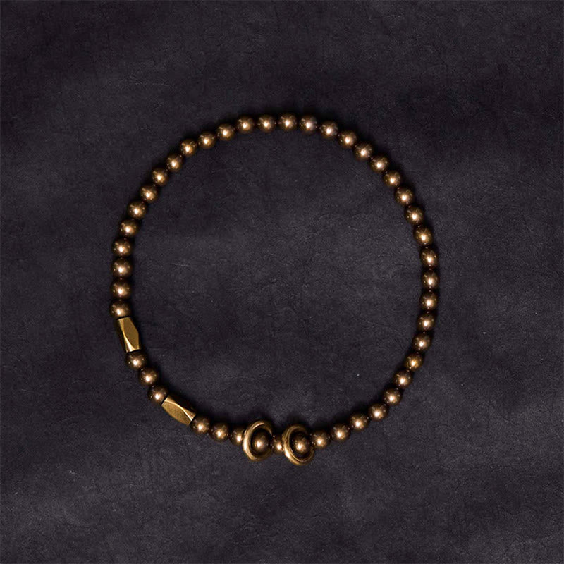 Buddha Stones ​​Reichtum Selbstpflege Kupfer Messing Perlen Design Paar Armband - image 4
