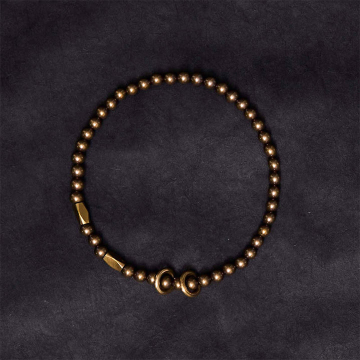 Buddha Stones ​​Reichtum Selbstpflege Kupfer Messing Perlen Design Paar Armband - image 4
