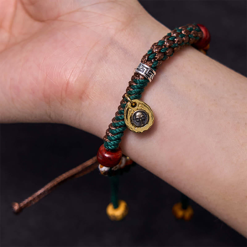 Buddha Stones Tibetisches Knochenperlen-Glücksseilarmband - image 4