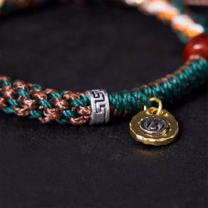 Buddha Stones Tibetisches Knochenperlen-Glücksseilarmband - image 5