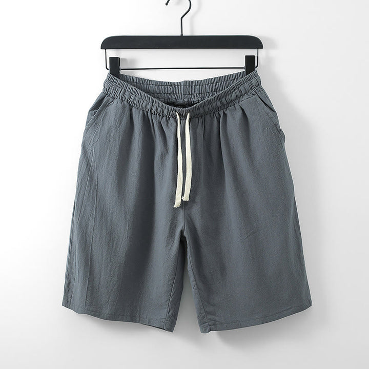 Buddha Stones Lässige, einfarbige Herren-Shorts mit geradem Schnitt und Taschen aus Baumwolle - Grau - US/ UK/AU54, EU64 (9XL) - image 0