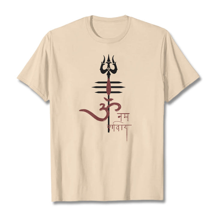 Buddha Stones OM NAMAH SHIVAYA Trident Baumwoll-T-Shirt