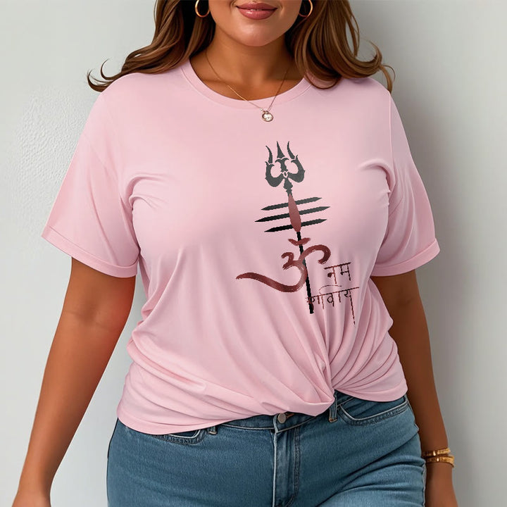 Buddha Stones OM NAMAH SHIVAYA Trident Baumwoll-T-Shirt