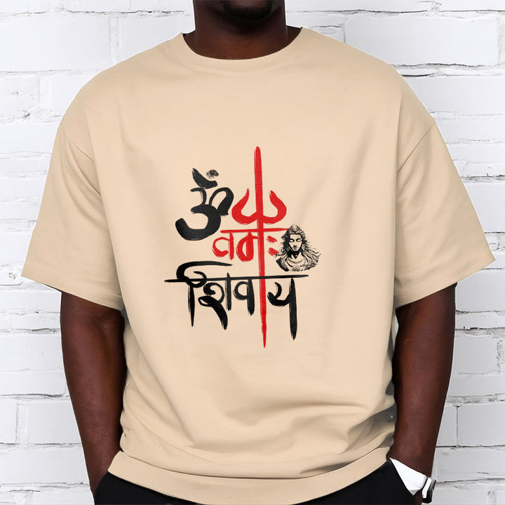 T-Shirt mit Buddha Stones, OM NAMAH SHIVAYA, rotes Trident-Baumwoll-T-Shirt - image 15