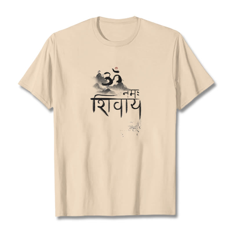 Buddha Stones ​​OM NAMAH SHIVAYA Berg Baumwolle T-shirt - Bisque - 2XL - image 17