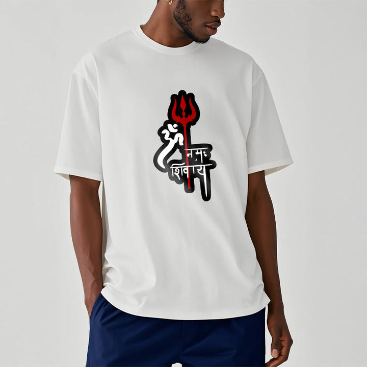 Buddha Stones ​​OM NAMAH SHIVAYA Rot Dreizack Profil Baumwolle T-shirt - image 16