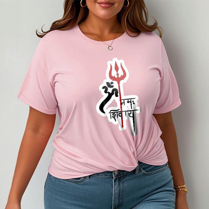 Buddha Stones ​​OM NAMAH SHIVAYA Rot Dreizack Profil Baumwolle T-shirt - image 9