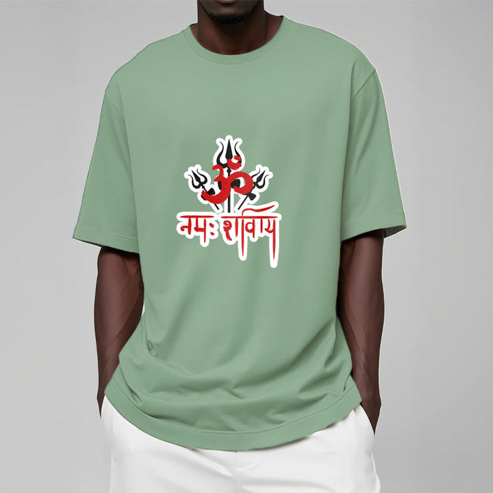 Buddha Stones OM NAMAH SHIVAYA Three Tridents Baumwoll-T-Shirt