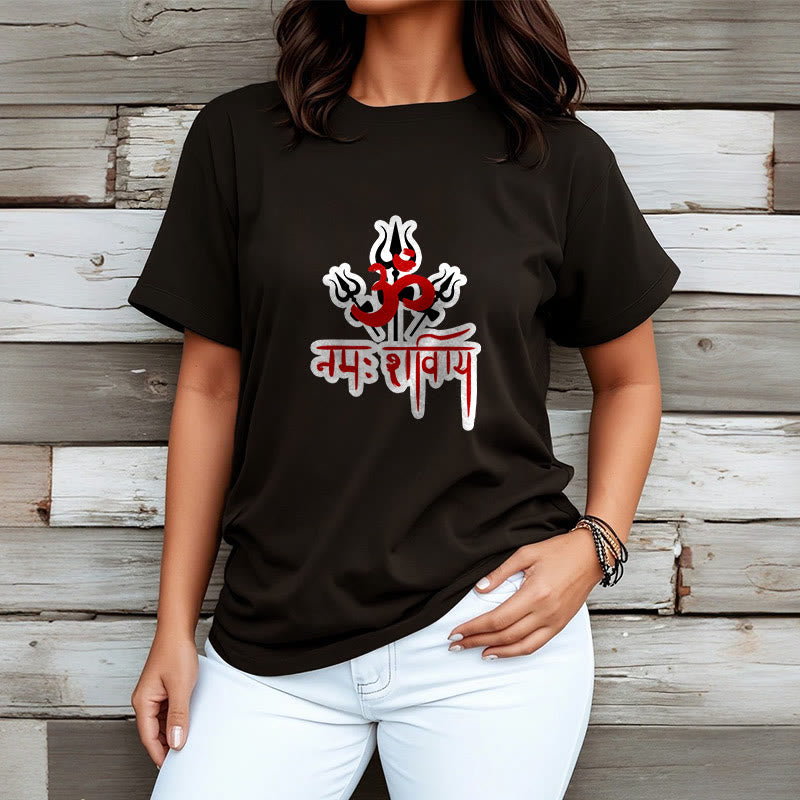 Buddha Stones OM NAMAH SHIVAYA Three Tridents Baumwoll-T-Shirt - image 3