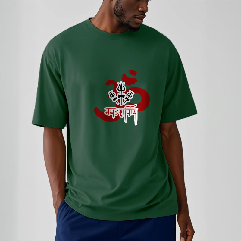 Buddha Stones ​​OM NAMAH SHIVAYA Drei kleine Dreizacke Baumwolle T-Shirt - image 5