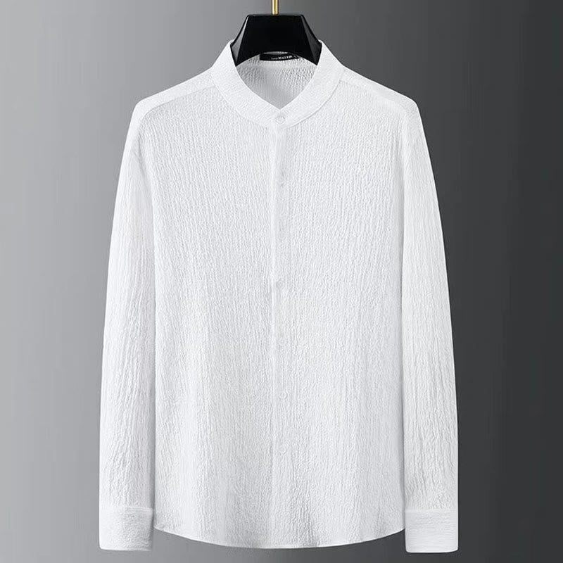 Buddha Stones Pure Color Langarmshirt Hosen Kleidung Herren Set - image 5