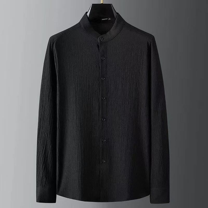 Buddha Stones Pure Color Langarmshirt Hosen Kleidung Herren Set - image 2