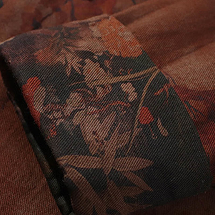 Buddha Stones ​​Frosch-Knopf Chinesischer Tang Anzug Langes Hemd Baumwolle Männer Jacke Kleidung - image 23