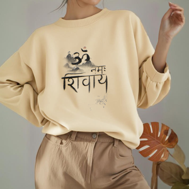 Buddha Stones, OM NAMAH SHIVAYA, Sweatshirt aus Polyester mit Bergfleece-Futter