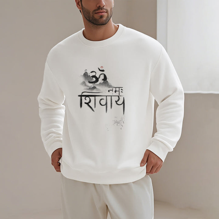 Buddha Stones, OM NAMAH SHIVAYA, Sweatshirt aus Polyester mit Bergfleece-Futter