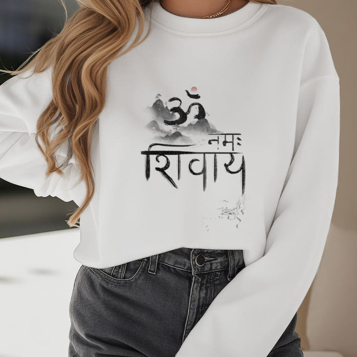 Buddha Stones, OM NAMAH SHIVAYA, Sweatshirt aus Polyester mit Bergfleece-Futter