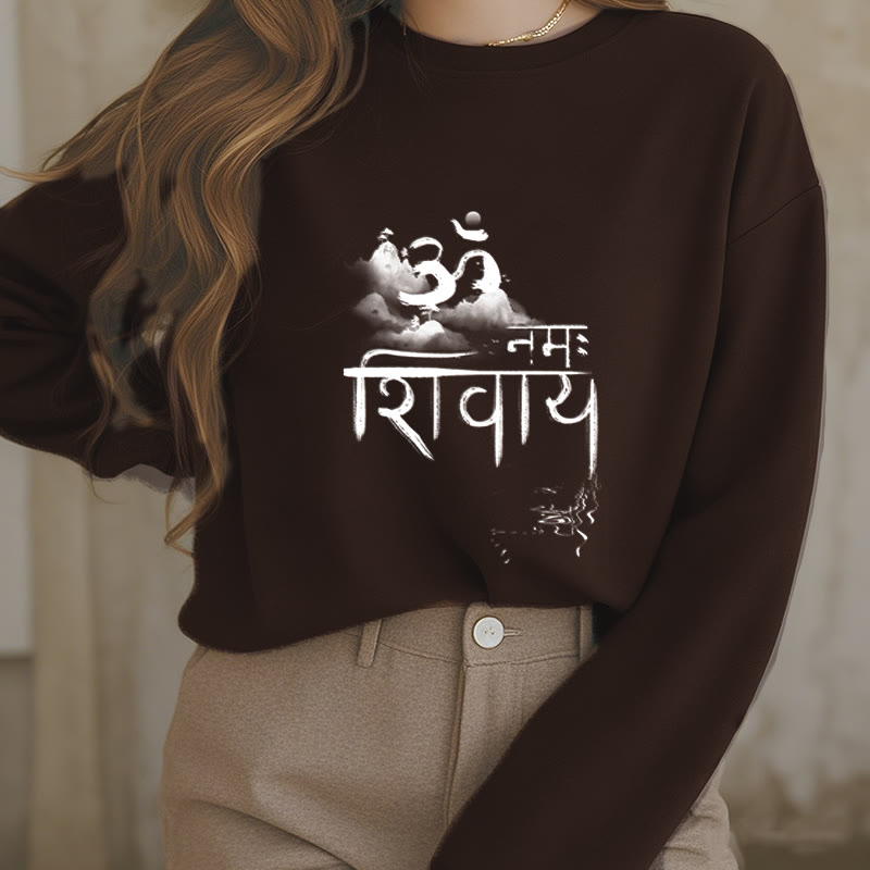 Buddha Stones, OM NAMAH SHIVAYA, Sweatshirt aus Polyester mit Bergfleece-Futter