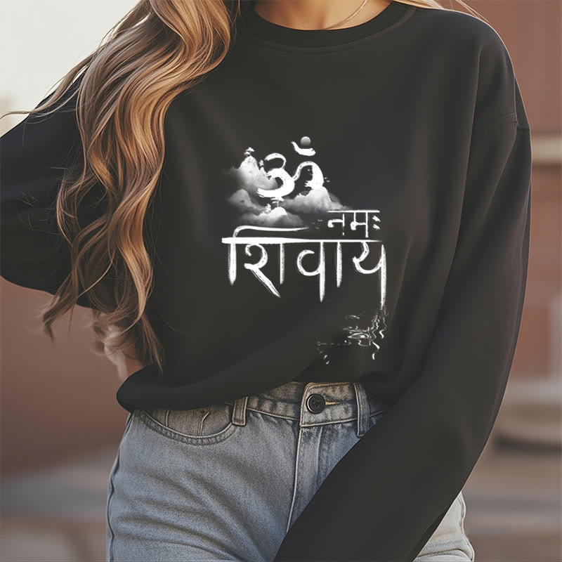 Buddha Stones, OM NAMAH SHIVAYA, Sweatshirt aus Polyester mit Bergfleece-Futter