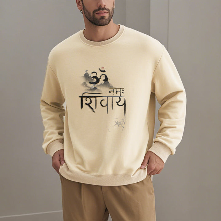 Buddha Stones, OM NAMAH SHIVAYA, Sweatshirt aus Polyester mit Bergfleece-Futter