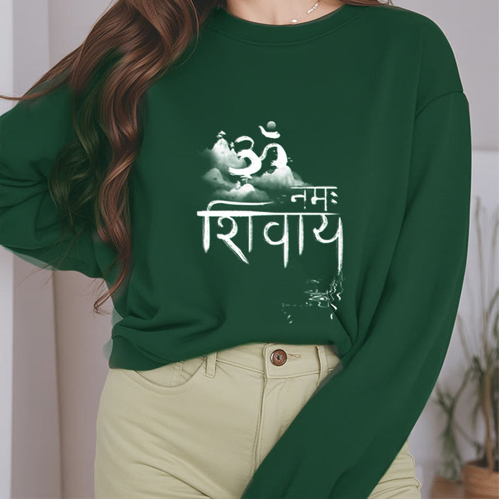 Buddha Stones, OM NAMAH SHIVAYA, Sweatshirt aus Polyester mit Bergfleece-Futter