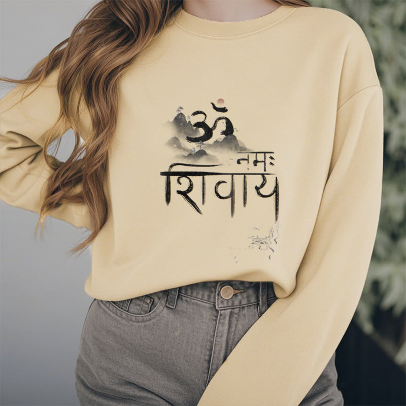 Buddha Stones, OM NAMAH SHIVAYA, Sweatshirt aus Polyester mit Bergfleece-Futter