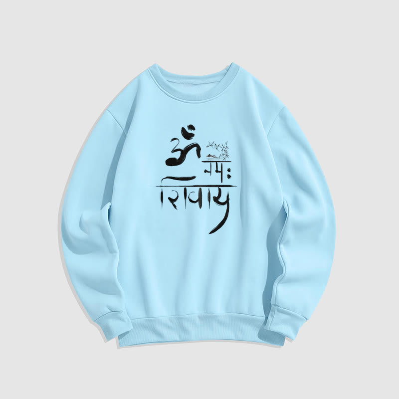 Buddha Stones, OM NAMAH SHIVAYA, Kranich, Polyester-Sweatshirt mit Bambus-Fleece-Futter