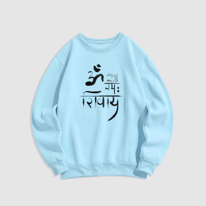 Buddha Stones, OM NAMAH SHIVAYA, Kranich, Polyester-Sweatshirt mit Bambus-Fleece-Futter