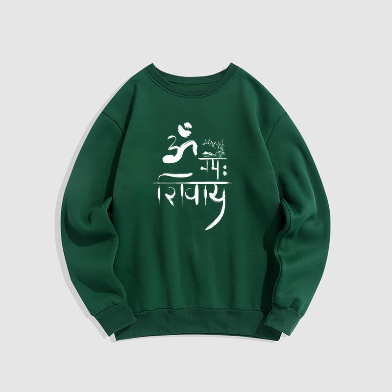 Buddha Stones, OM NAMAH SHIVAYA, Kranich, Polyester-Sweatshirt mit Bambus-Fleece-Futter