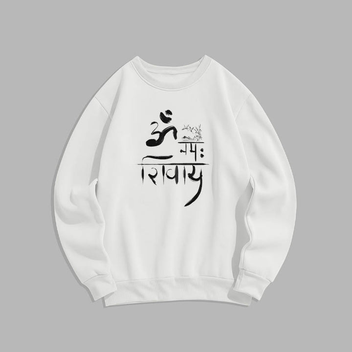 Buddha Stones, OM NAMAH SHIVAYA, Kranich, Polyester-Sweatshirt mit Bambus-Fleece-Futter