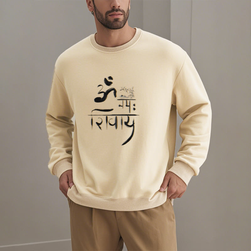 Buddha Stones, OM NAMAH SHIVAYA, Kranich, Polyester-Sweatshirt mit Bambus-Fleece-Futter