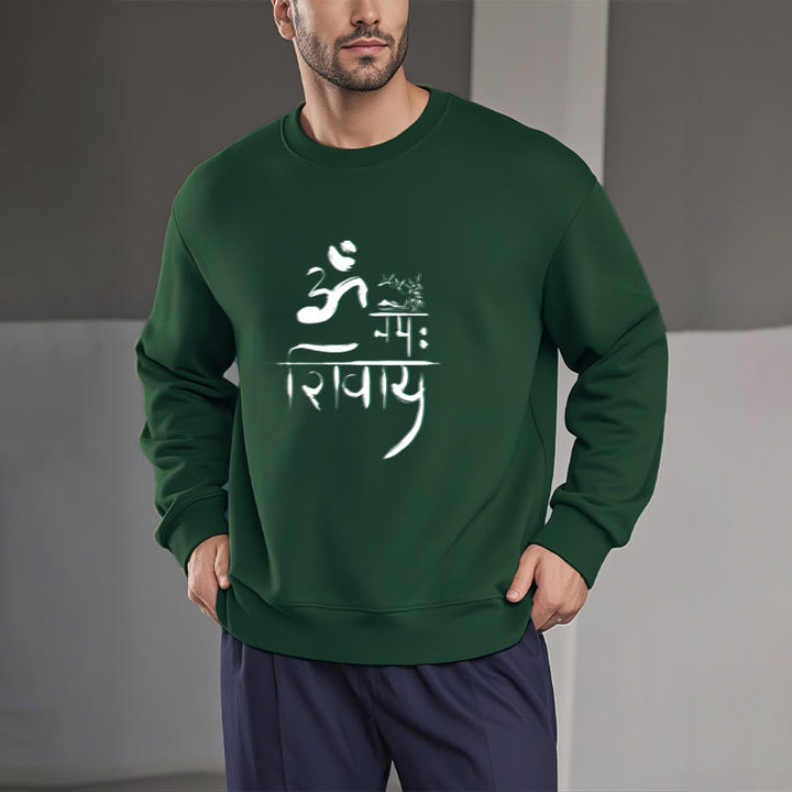 Buddha Stones, OM NAMAH SHIVAYA, Kranich, Polyester-Sweatshirt mit Bambus-Fleece-Futter