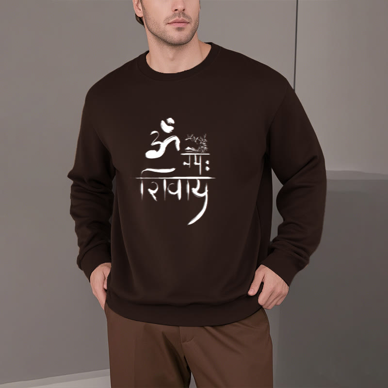 Buddha Stones, OM NAMAH SHIVAYA, Kranich, Polyester-Sweatshirt mit Bambus-Fleece-Futter