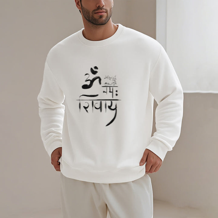 Buddha Stones, OM NAMAH SHIVAYA, Kranich, Polyester-Sweatshirt mit Bambus-Fleece-Futter