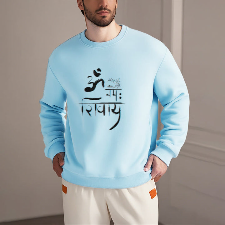 Buddha Stones, OM NAMAH SHIVAYA, Kranich, Polyester-Sweatshirt mit Bambus-Fleece-Futter