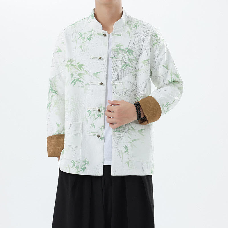 Buddha Stones Printing Bambus Casual Frosch-Knopf Spandex Herren Jacke Hemd Kleidung - image 23