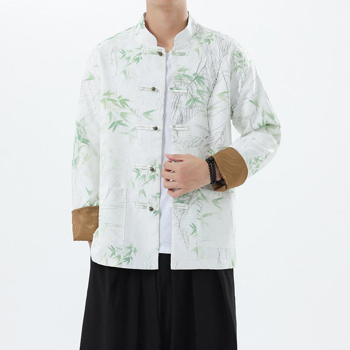 Buddha Stones Printing Bambus Casual Frosch-Knopf Spandex Herren Jacke Hemd Kleidung - image 23