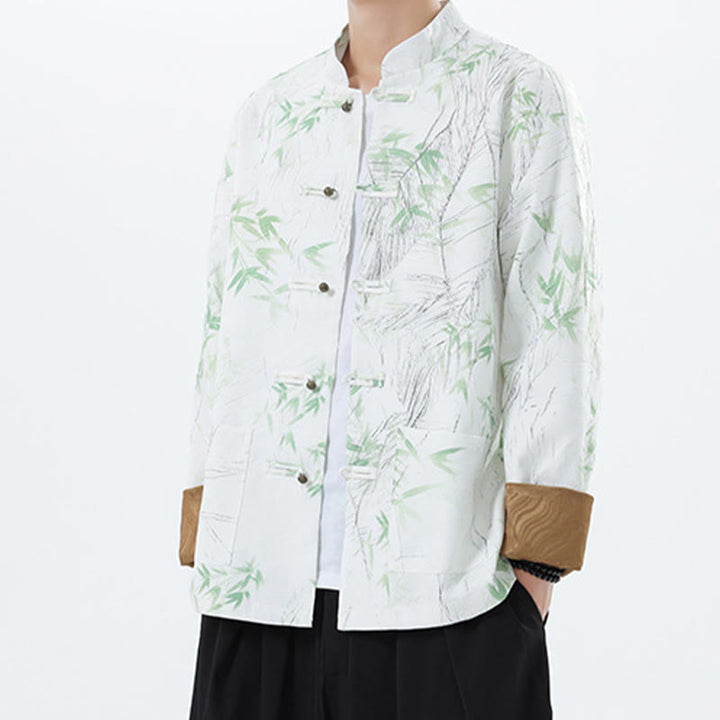 Buddha Stones Printing Bambus Casual Frosch-Knopf Spandex Herren Jacke Hemd Kleidung - image 22