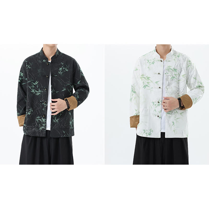 Buddha Stones Printing Bambus Casual Frosch-Knopf Spandex Herren Jacke Hemd Kleidung - image 25