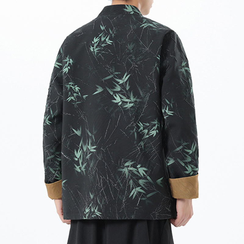Buddha Stones Printing Bambus Casual Frosch-Knopf Spandex Herren Jacke Hemd Kleidung - image 9
