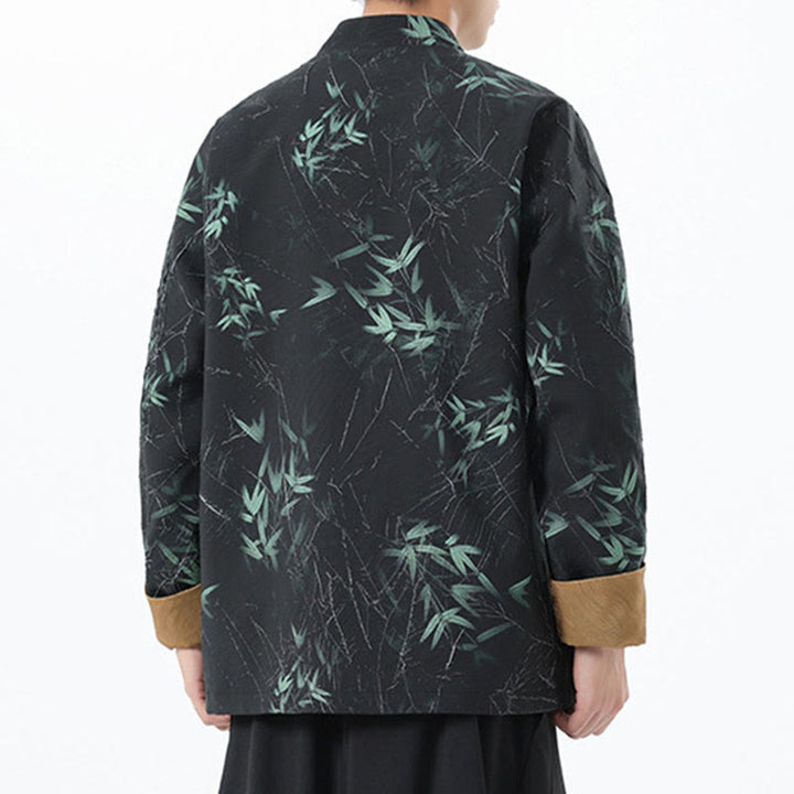 Buddha Stones Printing Bambus Casual Frosch-Knopf Spandex Herren Jacke Hemd Kleidung - image 9