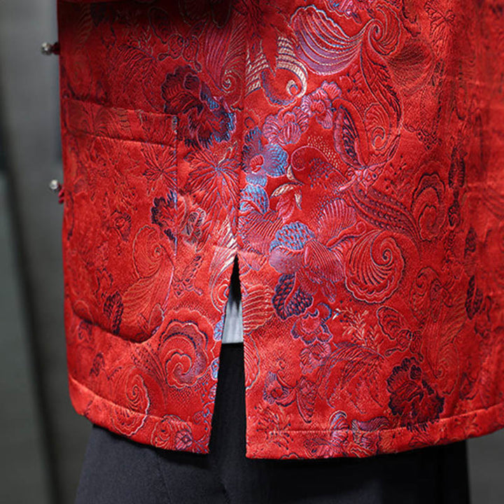 Buddha Stones, Frosch-Knopf, chinesischer Tang-Anzug, Stehkragen, langes Hemd, Herrenjacke, Kleidung - image 15