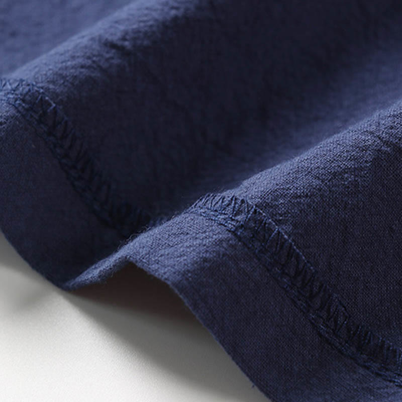 Buddha Stones Fake Zweiteiliges Herren-Halbarm-Cardigan-Stickerei Hanfu Comfort Baumwollhemd - image 9