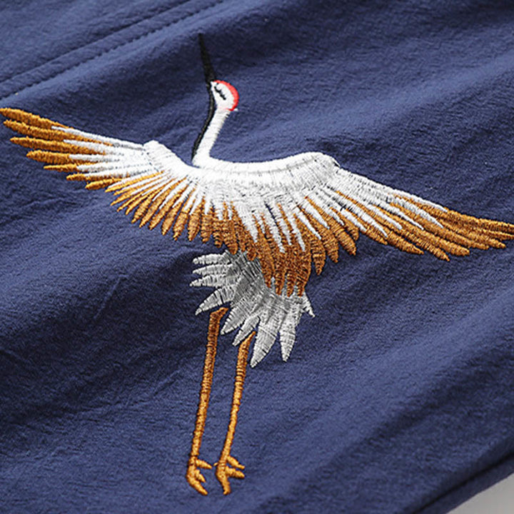 Buddha Stones Fake Zweiteiliges Herren-Halbarm-Cardigan-Stickerei Hanfu Comfort Baumwollhemd - image 7