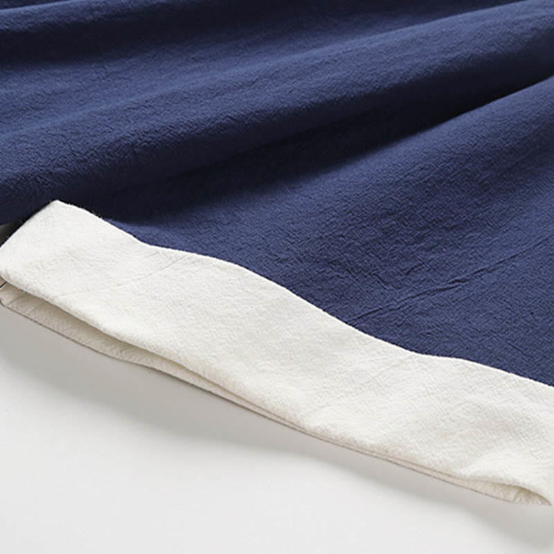 Buddha Stones Fake Zweiteiliges Herren-Halbarm-Cardigan-Stickerei Hanfu Comfort Baumwollhemd - image 10